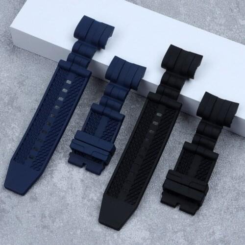 26mm Black Rubber Watch Band Replacement bracelet for Invicta strap Watchband Man Noma Subaqua Zeus Bolt 14071 Watch Accessories
