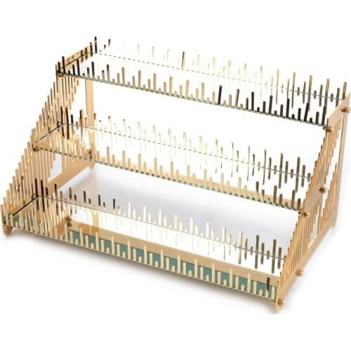 Luxury Laser Cut Macarons Fruit Cookie Candy Bowl Glass Storage Tray Cosmetic Tray Lipstick Jewelry Display Stand