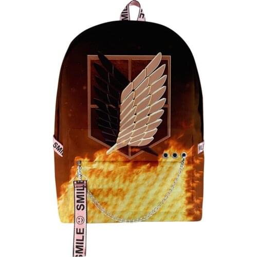 Attack on Titan Backpack Men Women Canvas Japan Anime Printing School Bag for Teenagers Travel Bags Mochila Galaxia