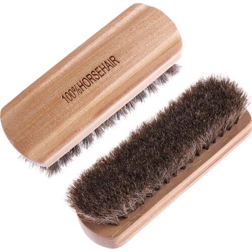 Horsehair Shoe Brush Polish Bootpolish Cleaning Brush For Suede Nubuck Boot Natural Leather Real Horse Hair Soft Polishing Tool