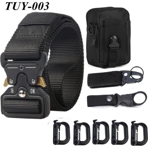 4.3cm Tactical Rigger Belt Work Belt Hiking Belt Military Belt Utility Nylon Webbing Belt with V-Ring Heavy-Duty Quick-Relea