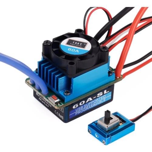 Universal Racing 60A ESC No Sense Brushless Motor Electric Speed Controller Car Accessory For 1:10 RC Car Truck Off-road