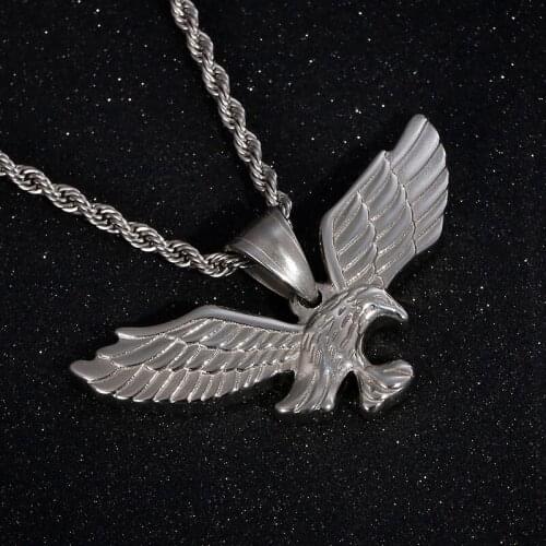 Eagle Pendant Necklace Vintage Animal Stainless Steel Fashion Personality Charm Necklace Jewelry Gold/Sliver
