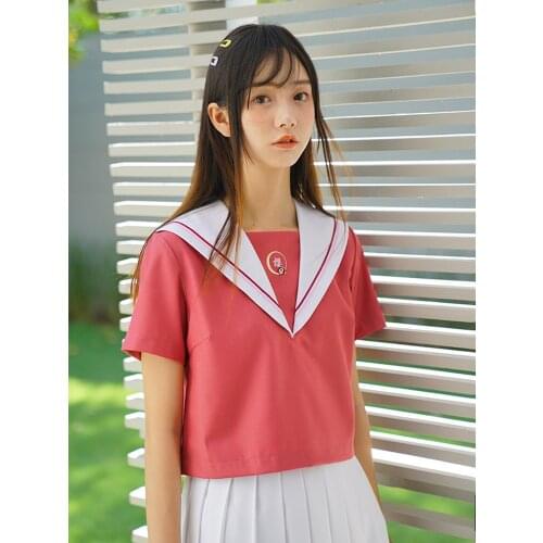 Japanese school uniforms anime lovely sailor suit tops+skirt JK Navy style Students clothes for Girl Cheerleader clothing
