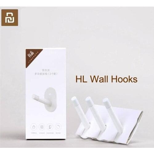 YoupinHL Wall Hooks Little Adhesive Multi-function Hooks/Wall Mop Hook Strong Bathroom bedroom Kitchen max 3kg 3PCS/Box