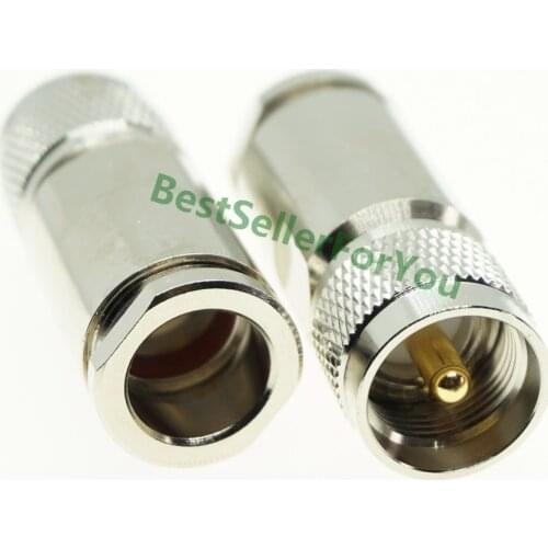 1Pcs UHF PL 259 Male Solder Clamp Plug Connector For 10D-FB LMR500 LMR-500 Coaxial Cable