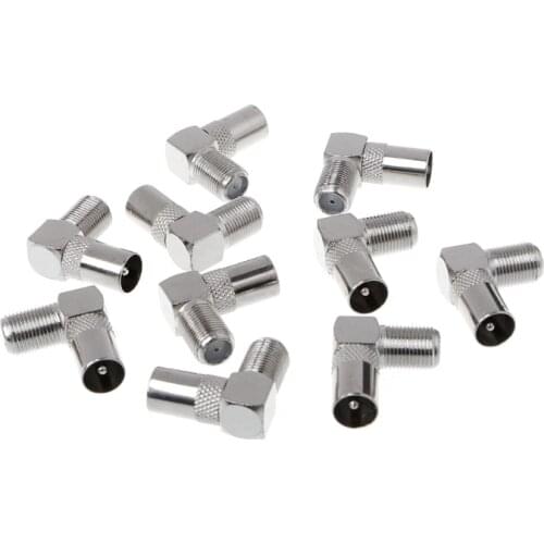 10 Pcs Right Angled Angle 90 degree F Connector Female to RF Coax Male Plug Aerial L15