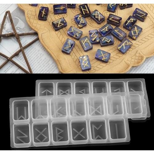 2pcs Runes Character Molds Runes Symbols Silicone Resin Epoxy Molds Fortune-telling Epoxy Moulds For DIY Jewelry Making Findings