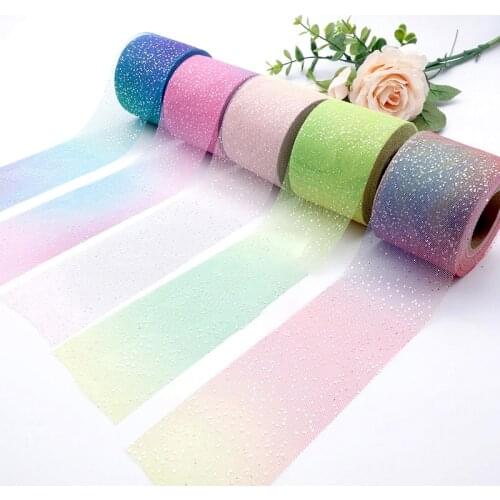 25Yards/roll 6cm/8cm Silver Dots Foil Tulle Roll Organza Tutu Fabric Baby Shower Party Supplies DIY Hair Bows Handmade Materials