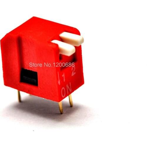 2P DIP switch side toggle switch 2 toggle switch foot pitch 2.54MM red