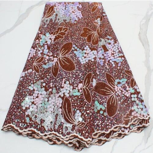 African 3D Flower Velvet Lace Fabric 2021 High Quality Lace Material Nigerian French Lace Fabrics With Sequins For Wedding Dress