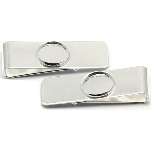 Beadsnice Personalized Wholesale Round Bezel Settings Brass Mens Money Clip Gift for Dad DIY Making Jewelry Finding Supplies