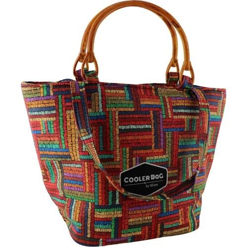 Mizey Red Straw Patterned Coolerbag
