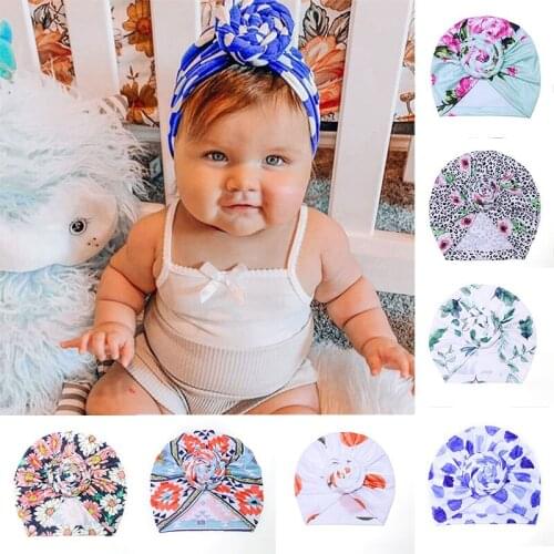 Baby Indian Hats Kids Baby Girl Boy Turban Cotton Beanie Hat Soft ChildrenS Knitted Hats Knot 2021 Baby Accessories