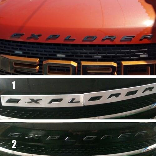 DIY car 3D EXPLORER Fixed Letters Hood Emblem Chrome Logo Badge Sticker For 2011 2012 2013 2014 2015 2016 Ford Explorer Sport