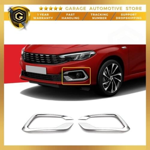 For Fiat Egea HB Stainless Steel Chrome Fog Frame 2 Piece 2020 Above