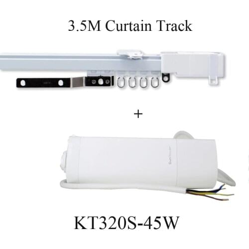 Dooya Sunflower KT320S 45W Electric Curtain Motor with 4-wire 220V Smart Remote Control Curtains+3.5M Customized Curtain Track