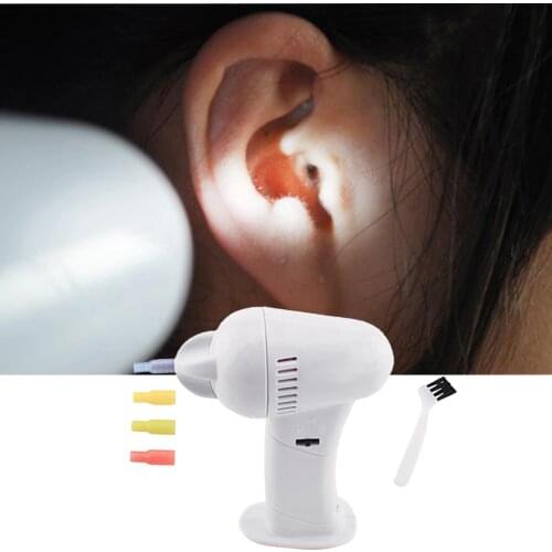 LED Electronic Ear Vacuum Flashlight Earpick Clean Tweezers Tool Stainless Steel Tweezers Earwax Removal Tool Portable Ear Care