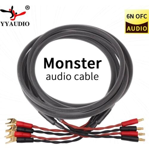 YYAUDIO Hifi Banana Jack to Banana Jack Speaker Cable 4N Pure Copper Speaker Wire With Banana Plugs
