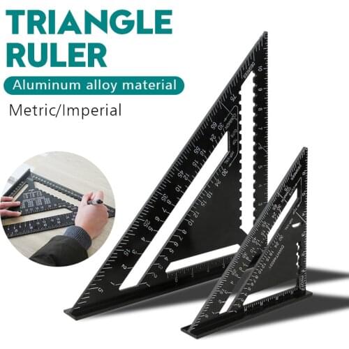 7inch Measurement Tool Square Ruler Aluminum Alloy Speed Protractor Miter For Carpenter Tri-square Line Scriber Saw Guide