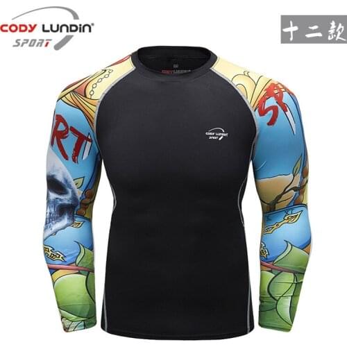 Gym Compression Shirt Men Fitness Running Shirt Long Sleeve Tight Sport Basketball Rashgard Crossfit MMA Muay Thai Boxing Tshirt