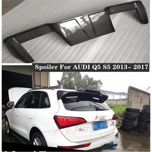 High Quality Carbon Fiber Car Rear Trunk Lip Roof Spoiler Fits For AUDI Q5 S5 2013 2014 2015 2016 2017