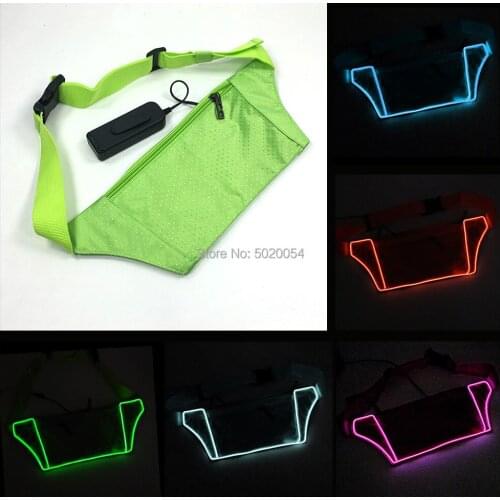 Popular Led Glow In Dark Runing Fanny Pack Multiple color Options Costume Props Light Up EL Waist Bag For Money Mobile Phone