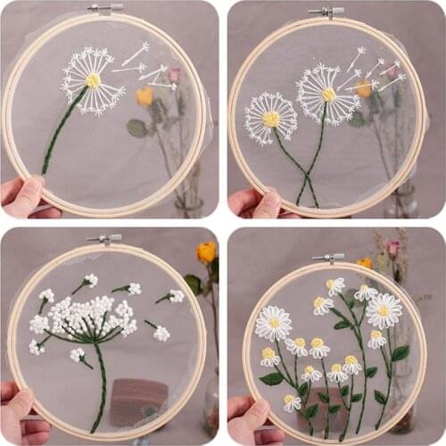 Transparent Embroidery Kits for Beginner - DIY Easy Embroidery Set - Contains all Embroidery Tools and Materials Embroidery Diy
