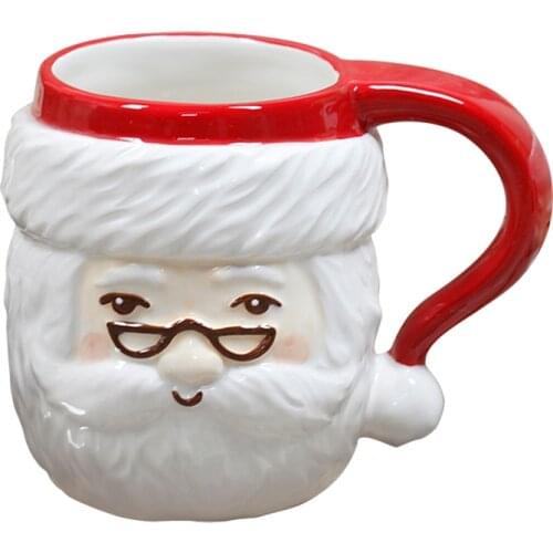Christmas Mugs Coffee Cups Santa Claus 3D Cartoon Coffee Cup Ceramic Cup With Lid Christmas Gifts for kids Xmas Decor