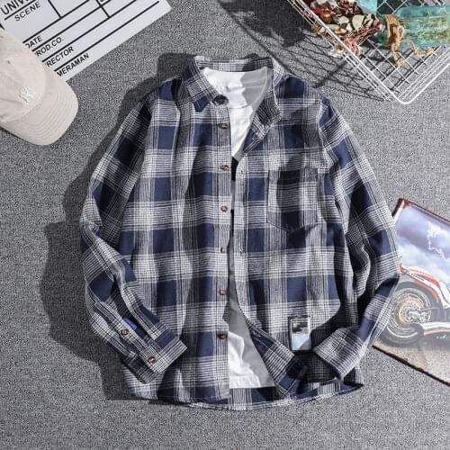 High Quality Plaid Shirts Oversized Long Sleeve Shirt Men Women Casual Plaid Flannel Burr Shirts Harajuku Male Strip Shirts tops
