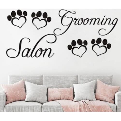 Pet Dog Grooming Wall Sticker Pet Salon Shop Vinyl Wall Stickers Decals Decals Art Wall Stickers Removable FK-71
