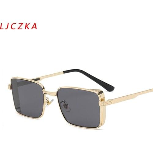 Fashion Punk Sunglasses Women Retro Rectangle Metal Sun Glasses Sexy Brand Designer Outdoor Goggles UV Protection Gafas De Sol