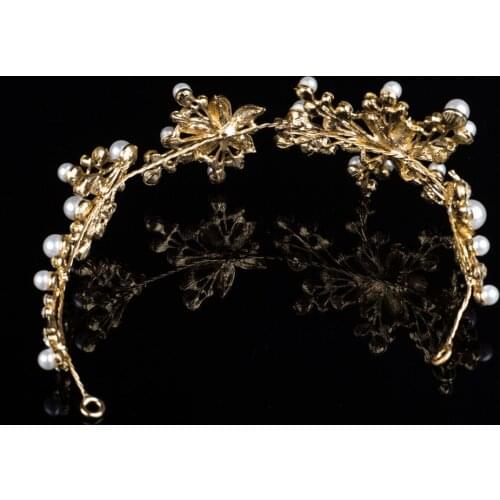 Wedding Bridal Crystal Imitation Pearl Tiara Headbands Head Jewelry Hair Accessories SANA889