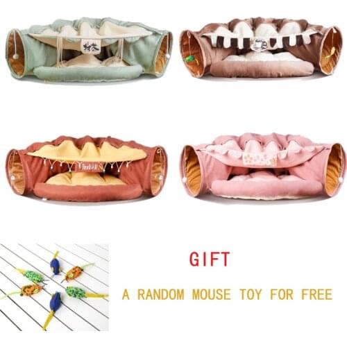 Pet Cats Tunnel Cat Toys Interactive Play Toy Tube Collapsible Kitten Rabbit Tubes Pet Bed House