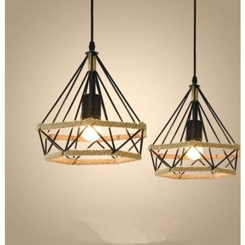 Rope Pendant Lamp Base E27 dining room lamp canteen lamp resturant lamp coffe shop canteen lamp metal Iron