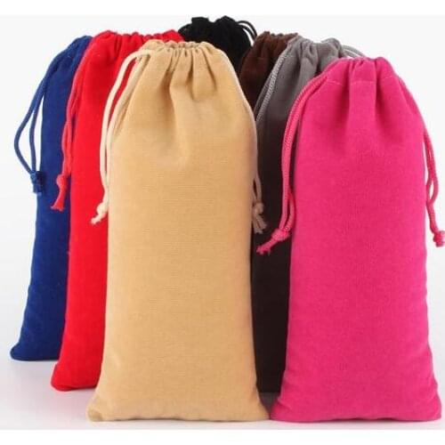 Zavorohin From 1 Piece 10x30 cm Long Size Colorful Drawstring Velvet Bag Pouch For Wedding Packaging Gift Bags Pouches