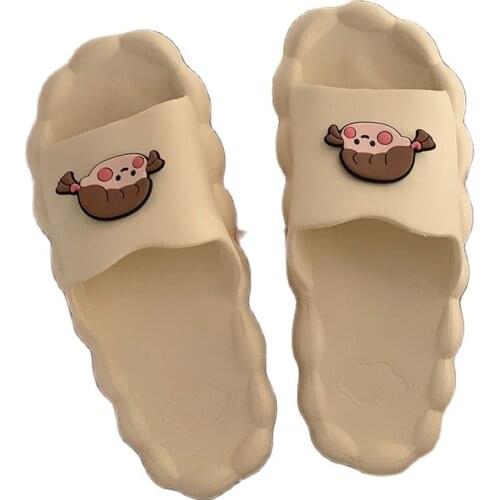 8935ydbznh Womens Summer 2021 New Fashion Home Cartoon Cute Girl Heart Feeling Thick-soled Sandal Slippers