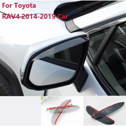For Toyota RAV4 2014-2019 Car 1 pair Car Rearview Mirror Rainproof Eyebrow Visor Shade Shield Water Guard rain blade rain cover