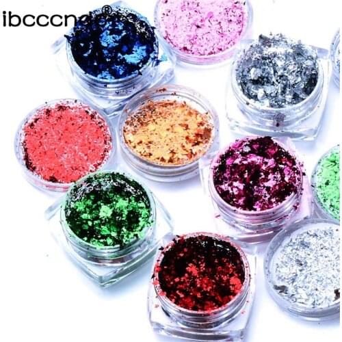 1 Piece Gold Foils Gorgeous Nails Glitter Aluminum Flakes Paillette Chip Nail Design Shinny New Year Nail Art Decoration