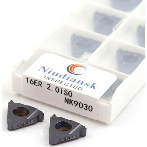 10Pcs 16ER 0.5ISO 0.75 1.0 1.25 1.5 1.75 2.0 2.5 3.0 3.5 ISO NK9030 CNC Lathe Thread Turning Tool Carbide Insert Cutting Durable