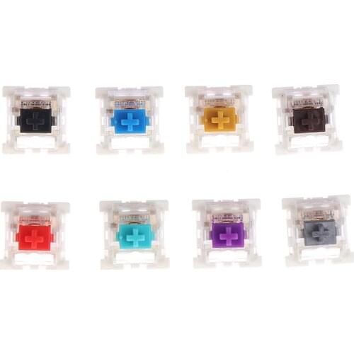 10Pcs Switches Mechanical Keyboard Black Blue Key Switch For CIY Sockets SMD 3pin Thin Pins Compatible With MX Switch