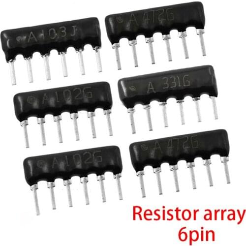 20pcs DIP exclusion Network Resistor array 6pin 220 330 470 510 1K 1.5K 2K 2.2K 3K 3.3K 4.7K 5.1K 10K 22K 47K 100K ohm