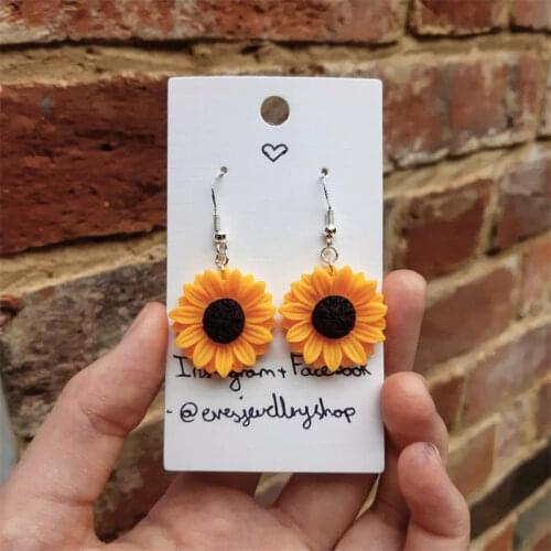 2021 Trendy Fashion Ladies Sunflower Flower Resin Earrings, Korean Design Style Elegant and Unique Summer Gifts for Girls