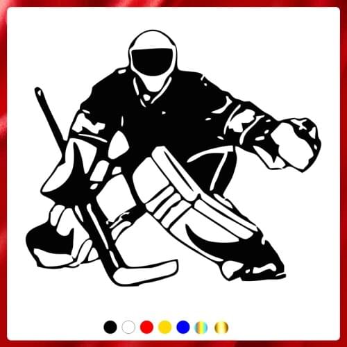 40355# Die-Cut Vinyl Decal Hockey Player Goalkeeper Car Sticker Waterproof Auto Decors on Car Body Bumper Rear Window