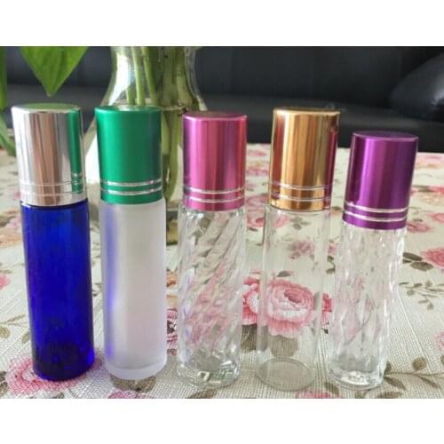 5ml Glass Roller Bottle For Essential Oils With Five Color Cap Roll-on Bottles Refillable Cosmetic Containers 1000pcs