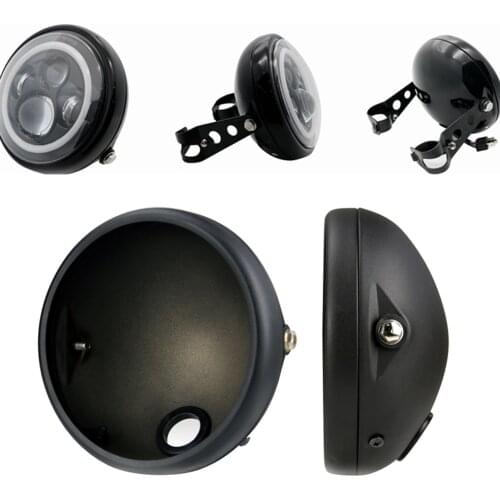 7” 7INCH Motorcycle Headlight Cover For Harley LED Headlight Housing Adjustable Mount Bracket Universal Bucket Shell Lighthouse