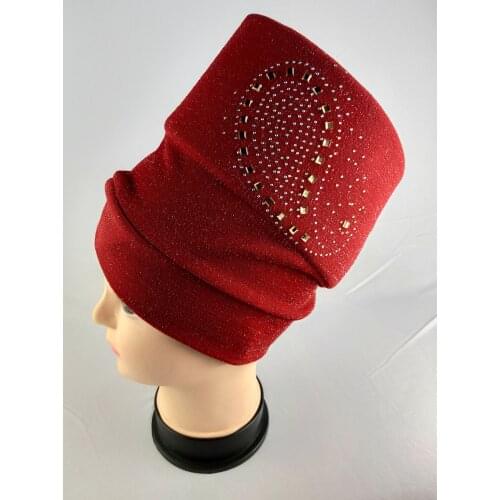 African For Women Auto Geles Aso Oke Headtie Already Made Headties Shinning Sequins Turban Cap Ready Female Head Wraps