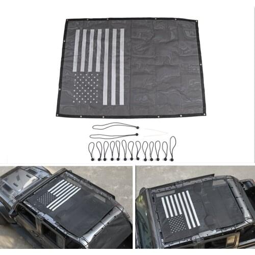 Car 4 Door Sun Shade Eclipse Top Cover Star Roof Mesh Provides UV Protection Auto Accessories for Jeep Wrangler JL 2018