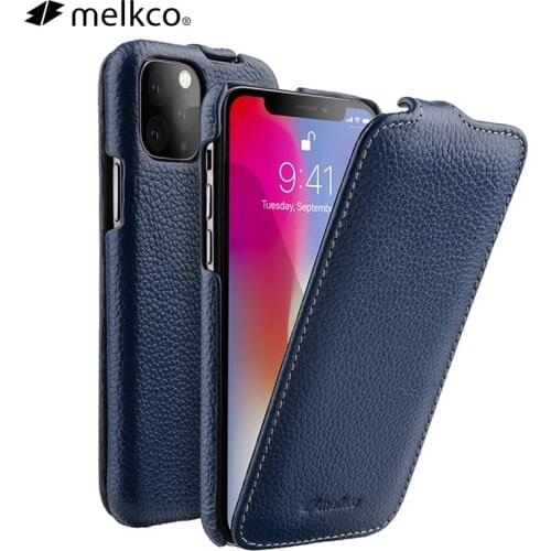 Melkco Official Original Genuine Leather Flip Case For iPhone 11 Pro Max mini 12 Business Vertical Open Real Cow Phone Bag Cover