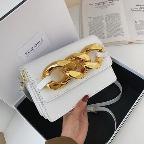 Thick Chain Design Crossbody Bags For Women 2021 New High Quality Leather Flap Ladies Shoulder Bag Brand Trendy Handbags Purses